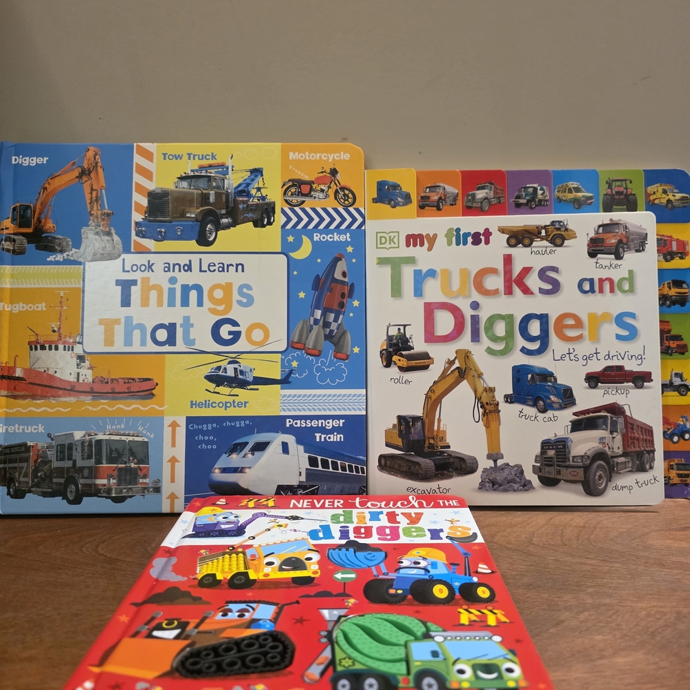 Kids Construction Vehicle Book Set
